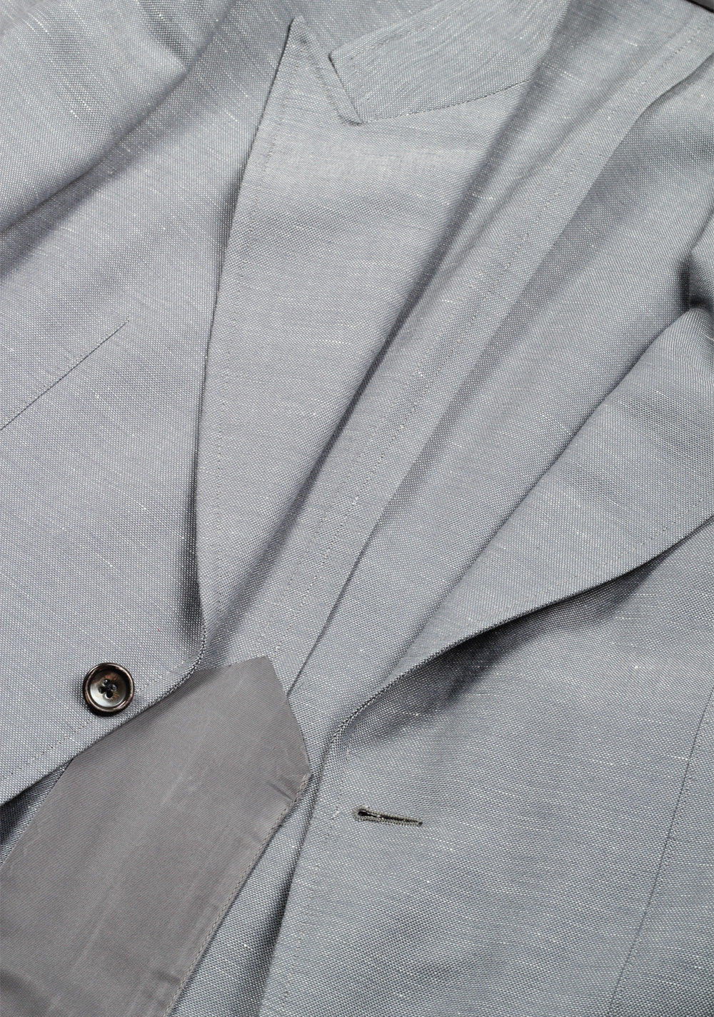 TOM FORD Shelton Gray Suit Size 46 / 36R U.S. In Wool Linen Mohair