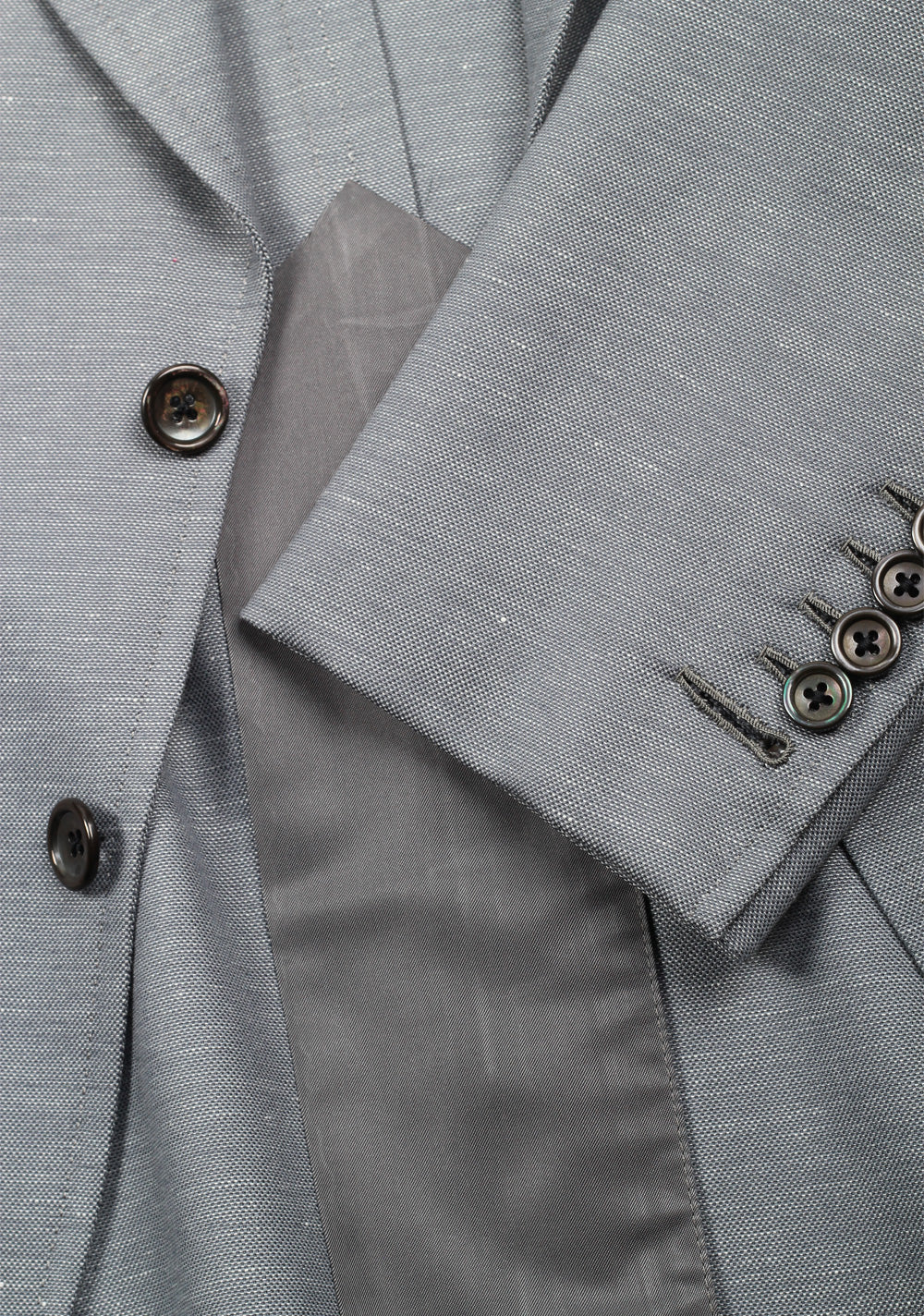 TOM FORD Shelton Gray Suit Size 46 / 36R U.S. In Wool Linen Mohair