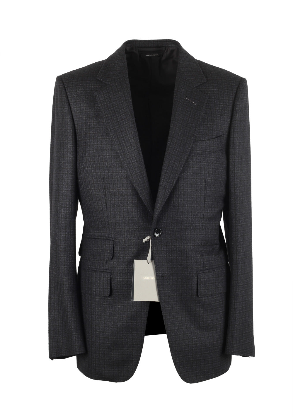 TOM FORD Buckley Blue Checked Suit Size 48 / 38R U.S. Wool Cashmere