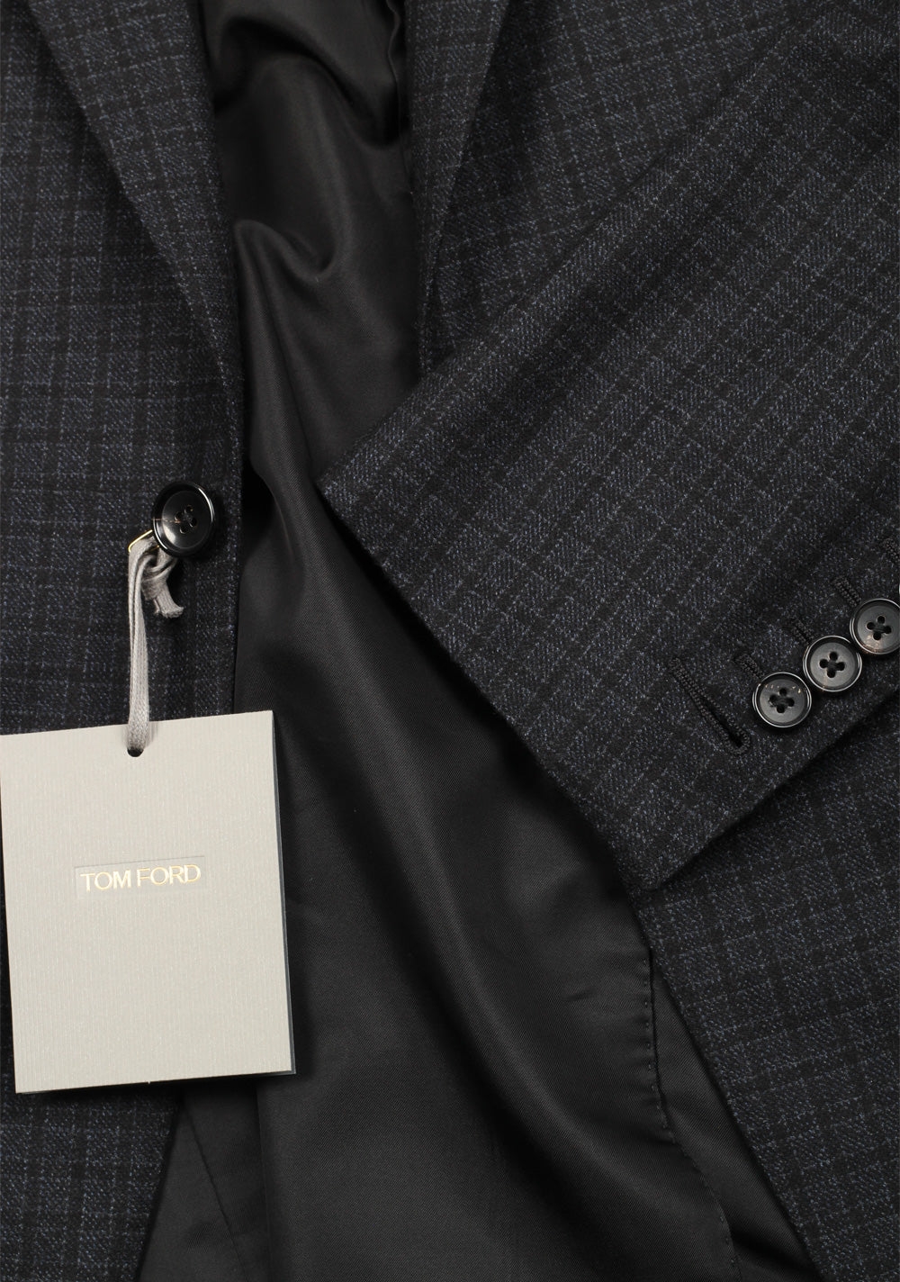 TOM FORD Buckley Blue Checked Suit Size 48 / 38R U.S. Wool Cashmere