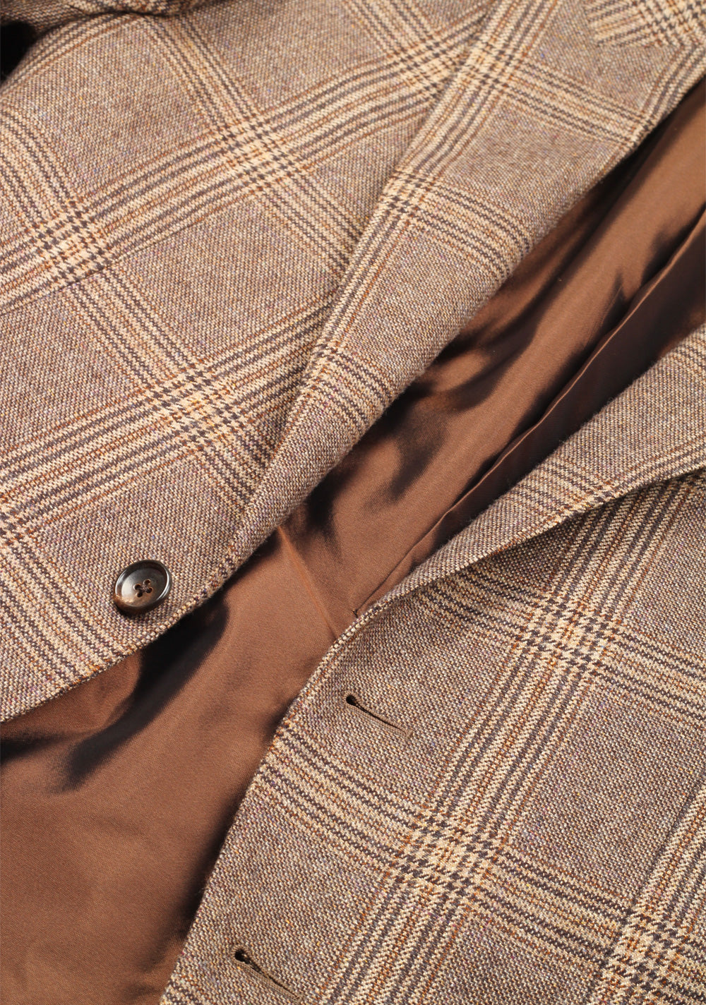TOM FORD O'Connor Checked Brown Sport Coat Size 46 / 36R In Wool Silk