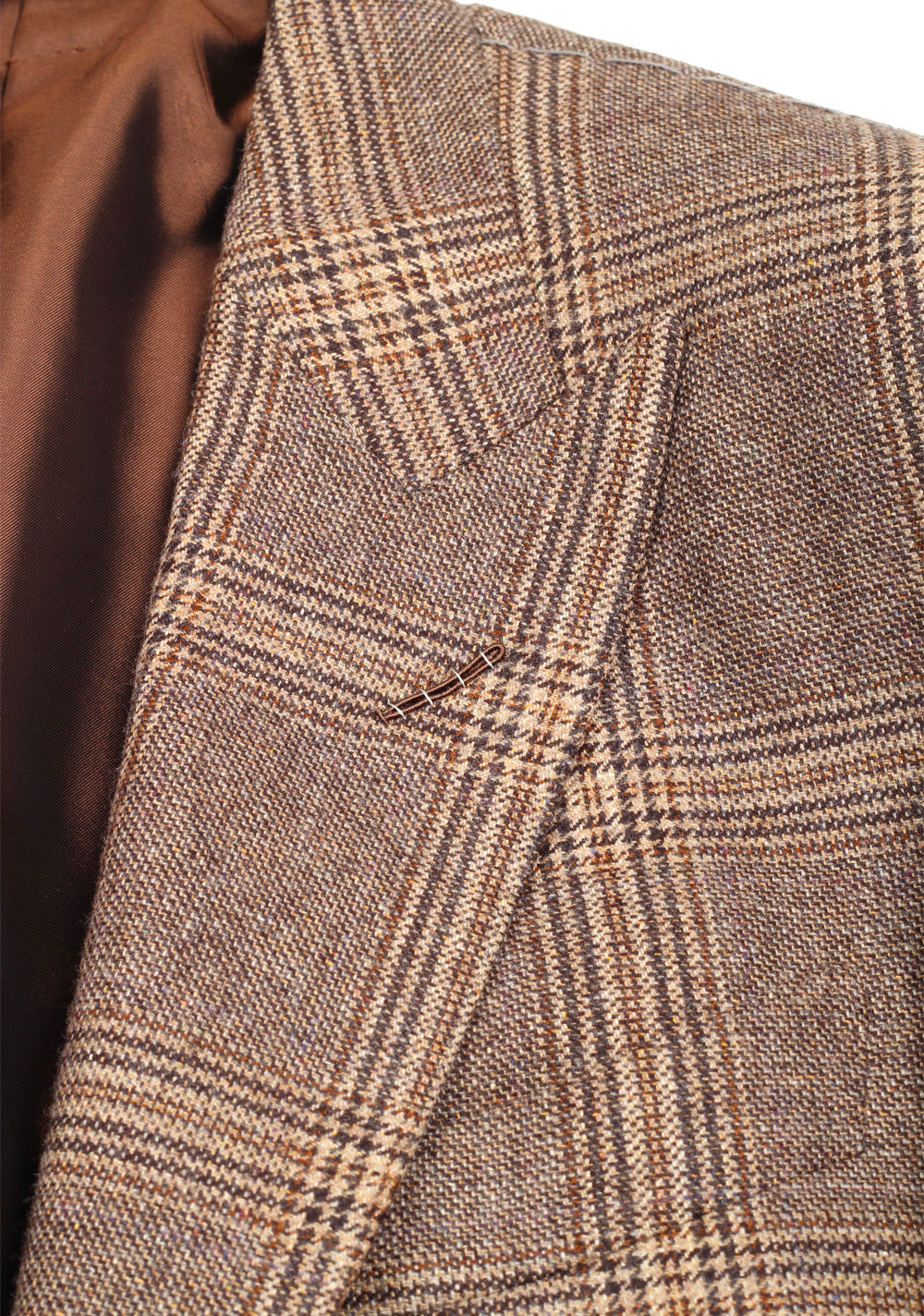 TOM FORD O'Connor Checked Brown Sport Coat Size 46 / 36R In Wool Silk