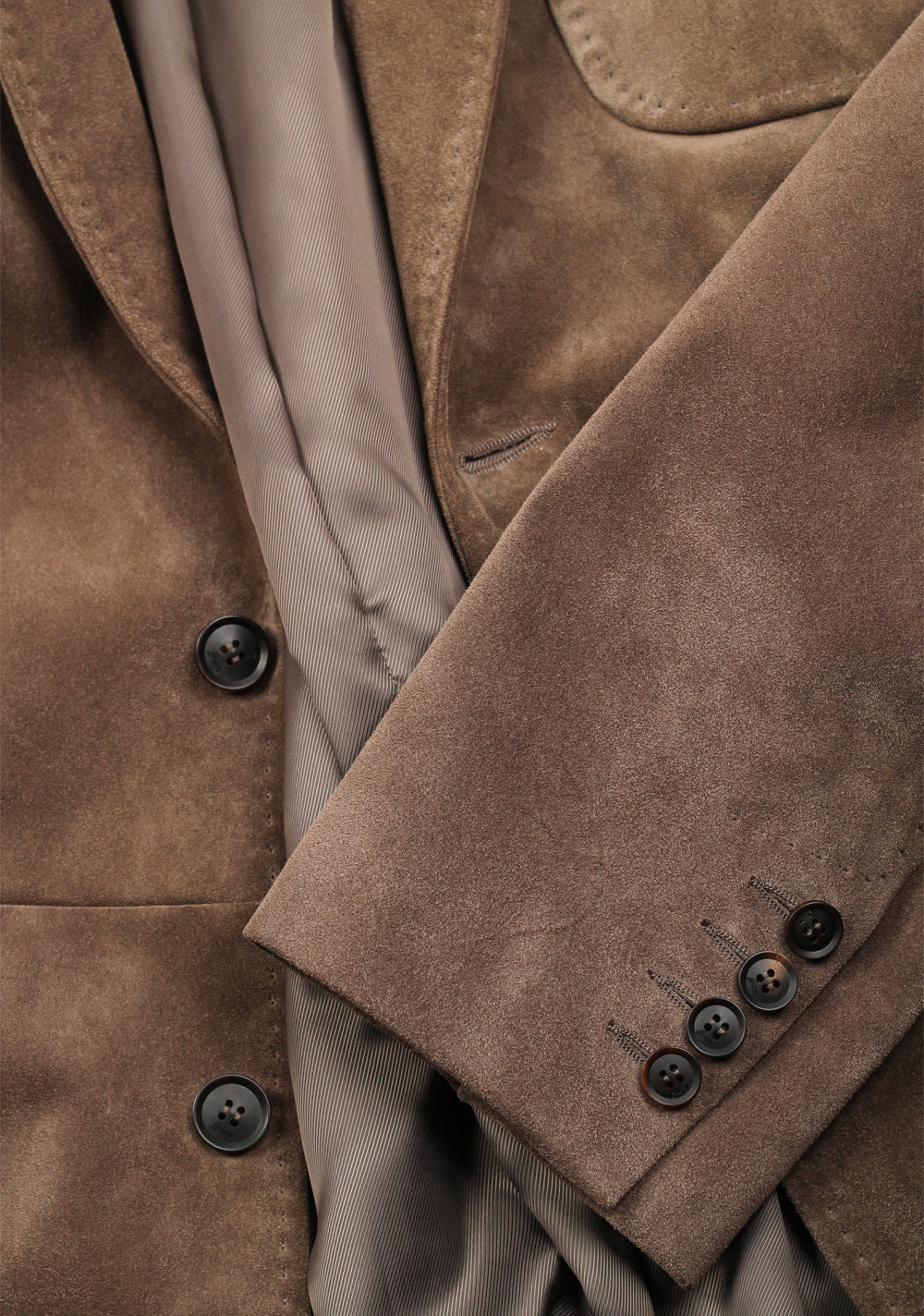Brioni Grayish Brown Suede Sport Coat In Calf Leather