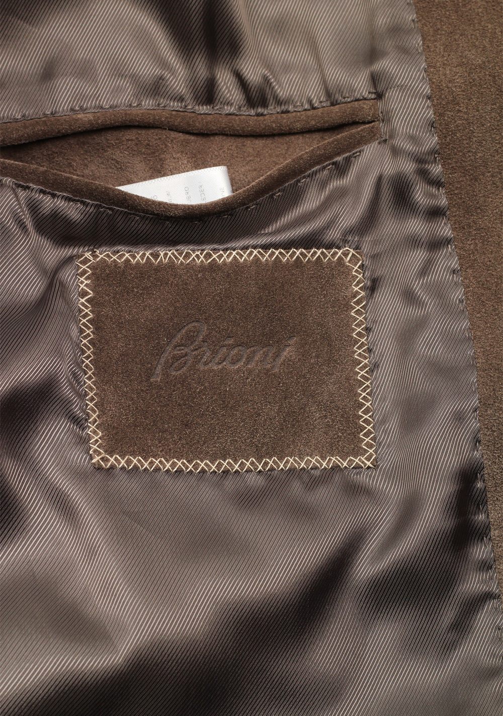 Brioni Grayish Brown Suede Sport Coat In Calf Leather