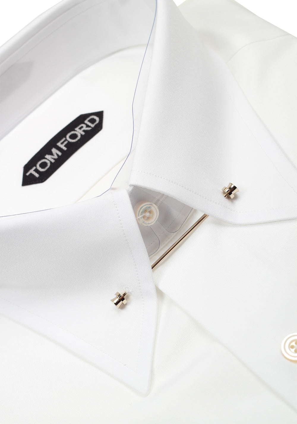 TOM FORD Solid White Dress Poplin Shirt French Cuffs Size 41 / 16 U.S. Slim Fit