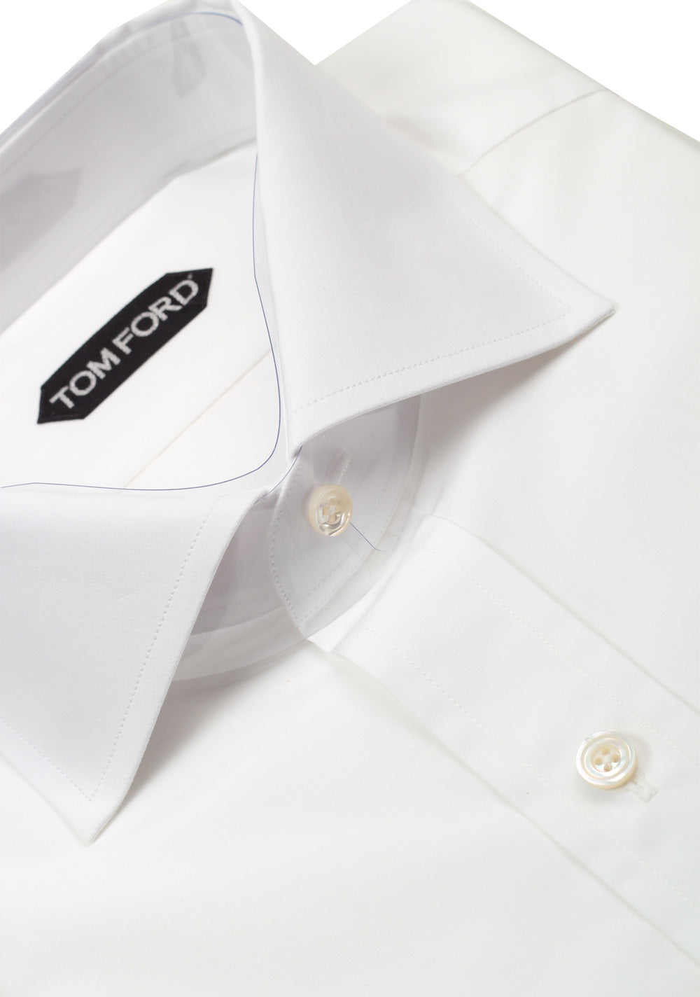 TOM FORD Solid White Dress Spread Shirt French Cuffs Size 41 / 16 U.S. Slim Fit