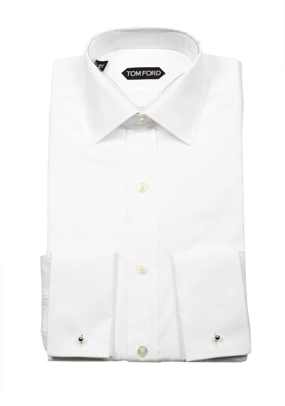 TOM FORD Solid White Dress Spread Shirt French Cuffs Size 38 / 15 U.S. Costume Limit TOM FORD Solid White Dress Spread Shirt French Cuffs Size 38 / 15 U.S. Costume Limit