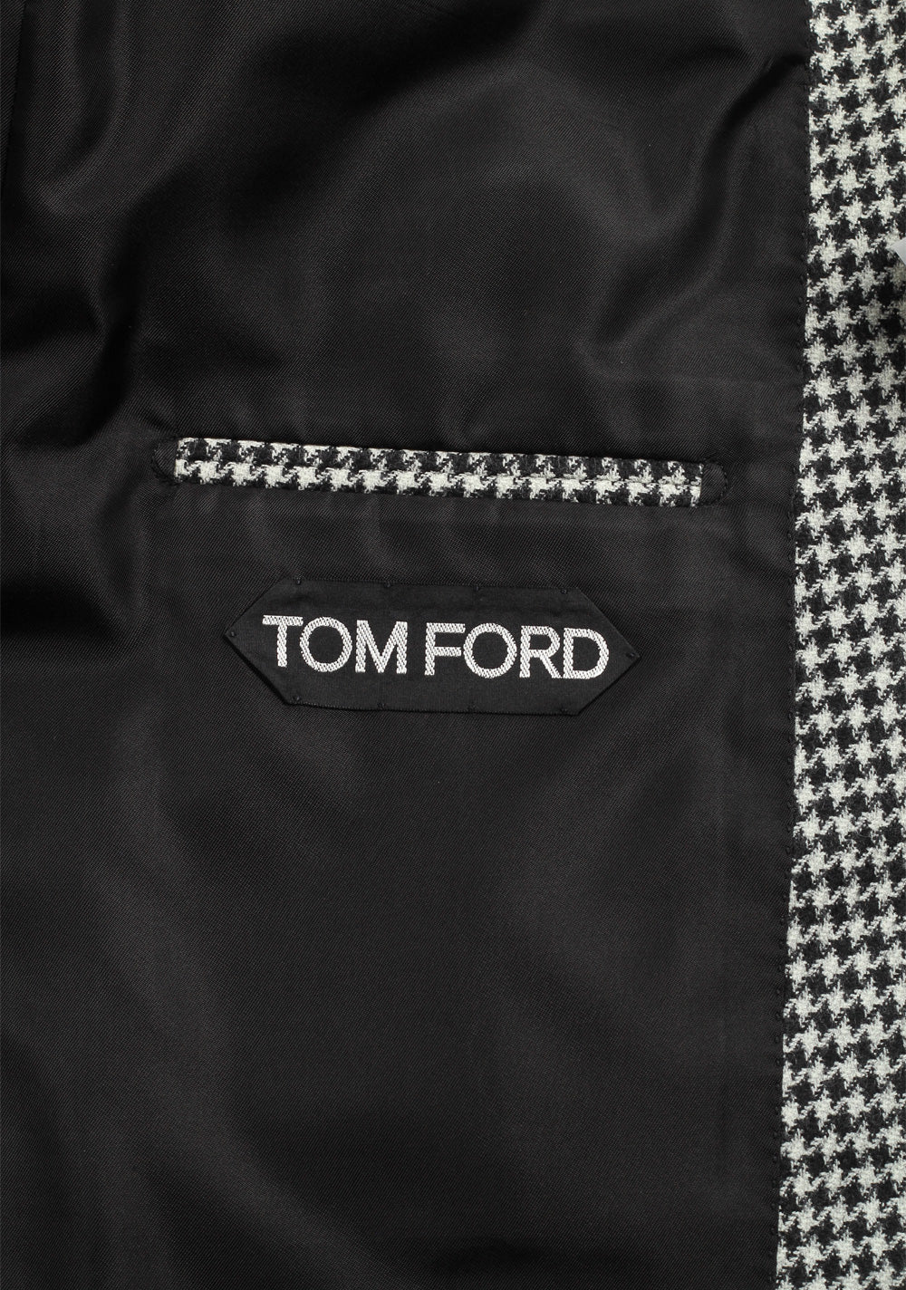 TOM FORD Shelton Houndstooth Black White Suit Size 54 / 44R U.S.