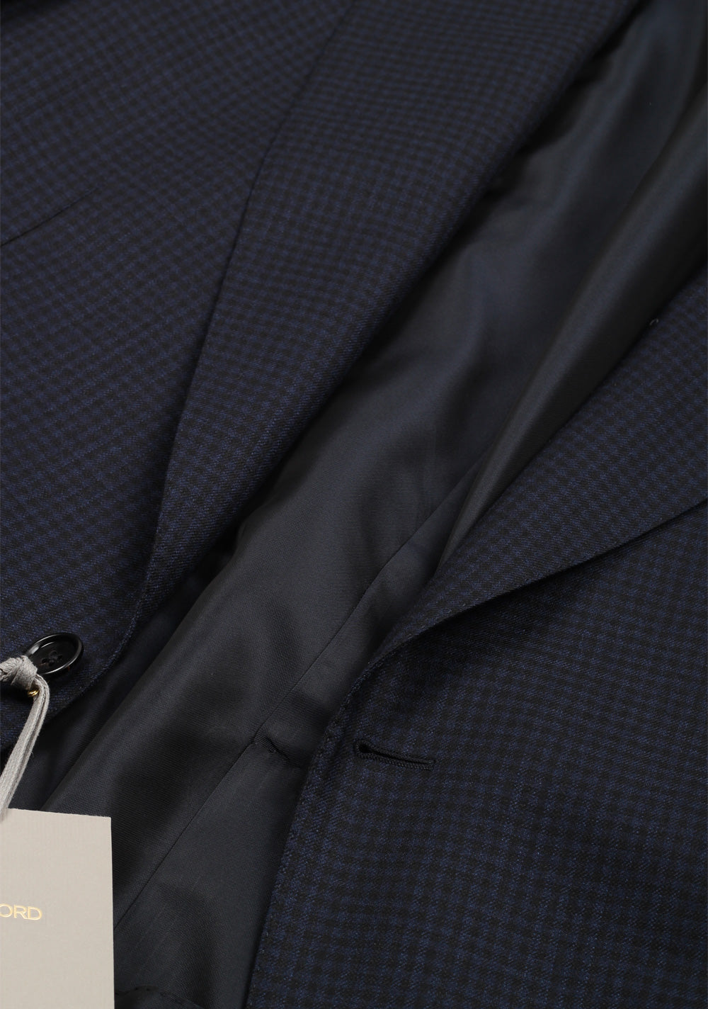 TOM FORD Shelton Checked Blue Suit Size 54 / 44R U.S. In Wool Silk