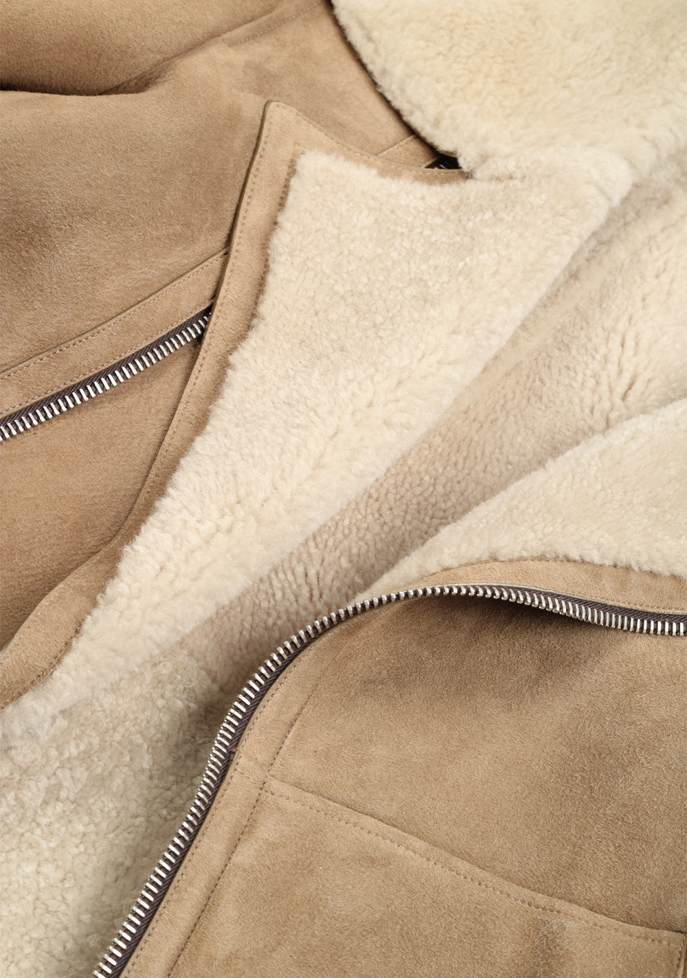TOM FORD Sand Leather Suede Shearling Jacket Coat Size 52 / 42R U.S. Outerwear