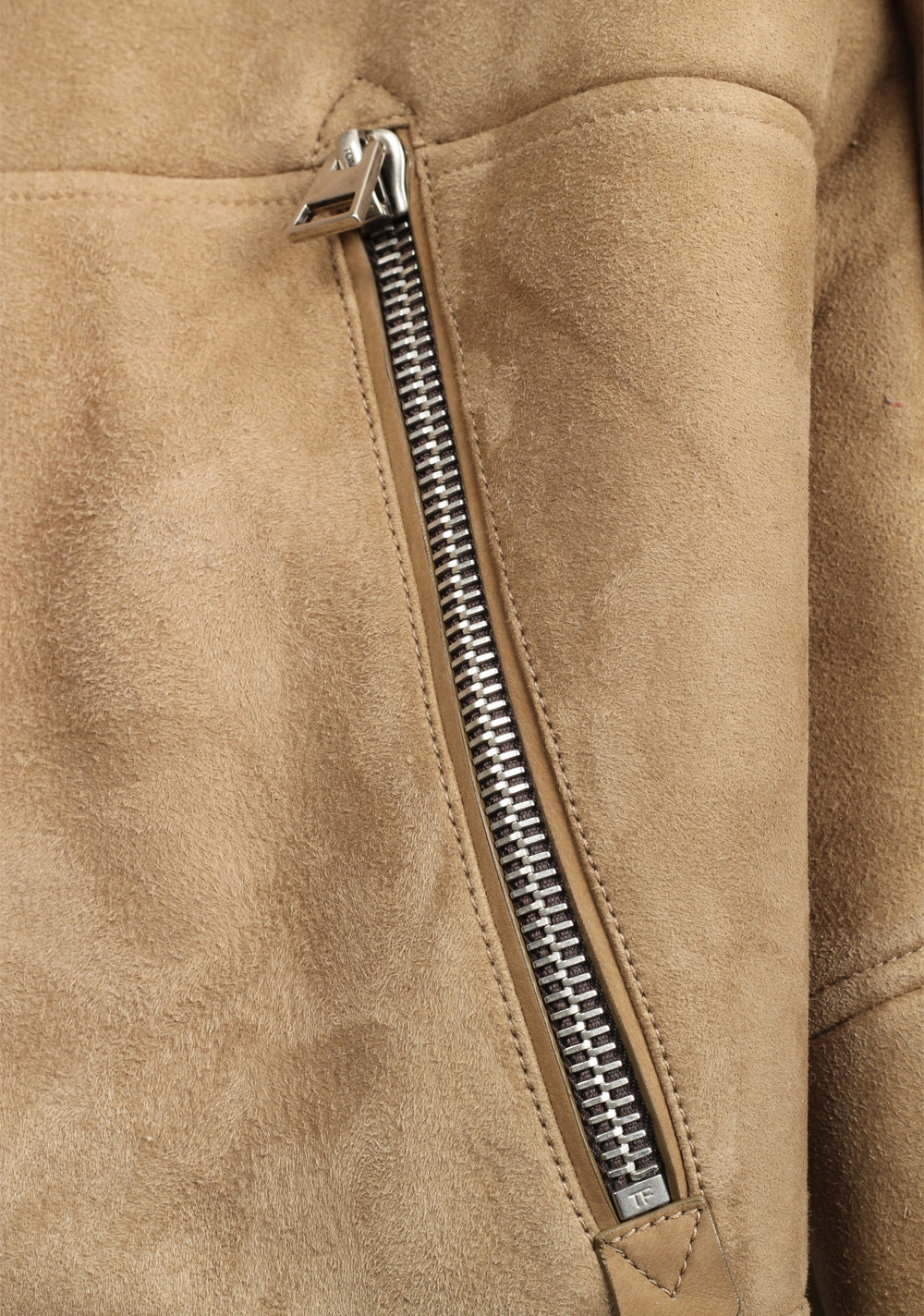 TOM FORD Sand Leather Suede Shearling Jacket Coat Size 52 / 42R U.S. Outerwear