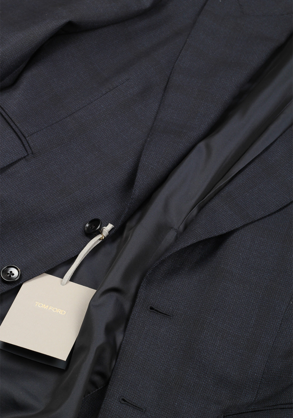 TOM FORD Shelton Checked Blue Suit Size 48 / 38R U.S. In Wool Silk