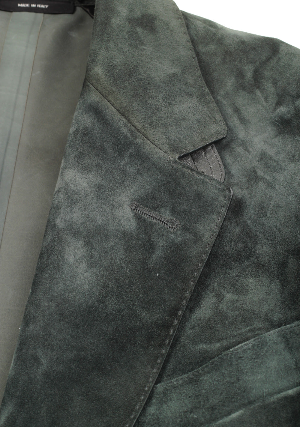 TOM FORD Green Cashmere Sartorial Leather Suede Jacket Coat Size 52 / 42R U.S.