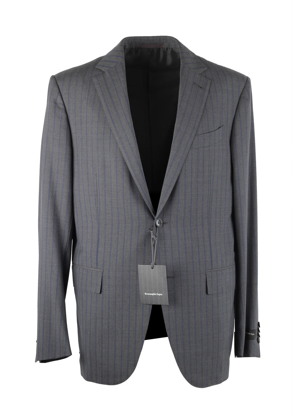 Ermenegildo Zegna Mila Gray Striped Suit Size 50 / 40R U.S.