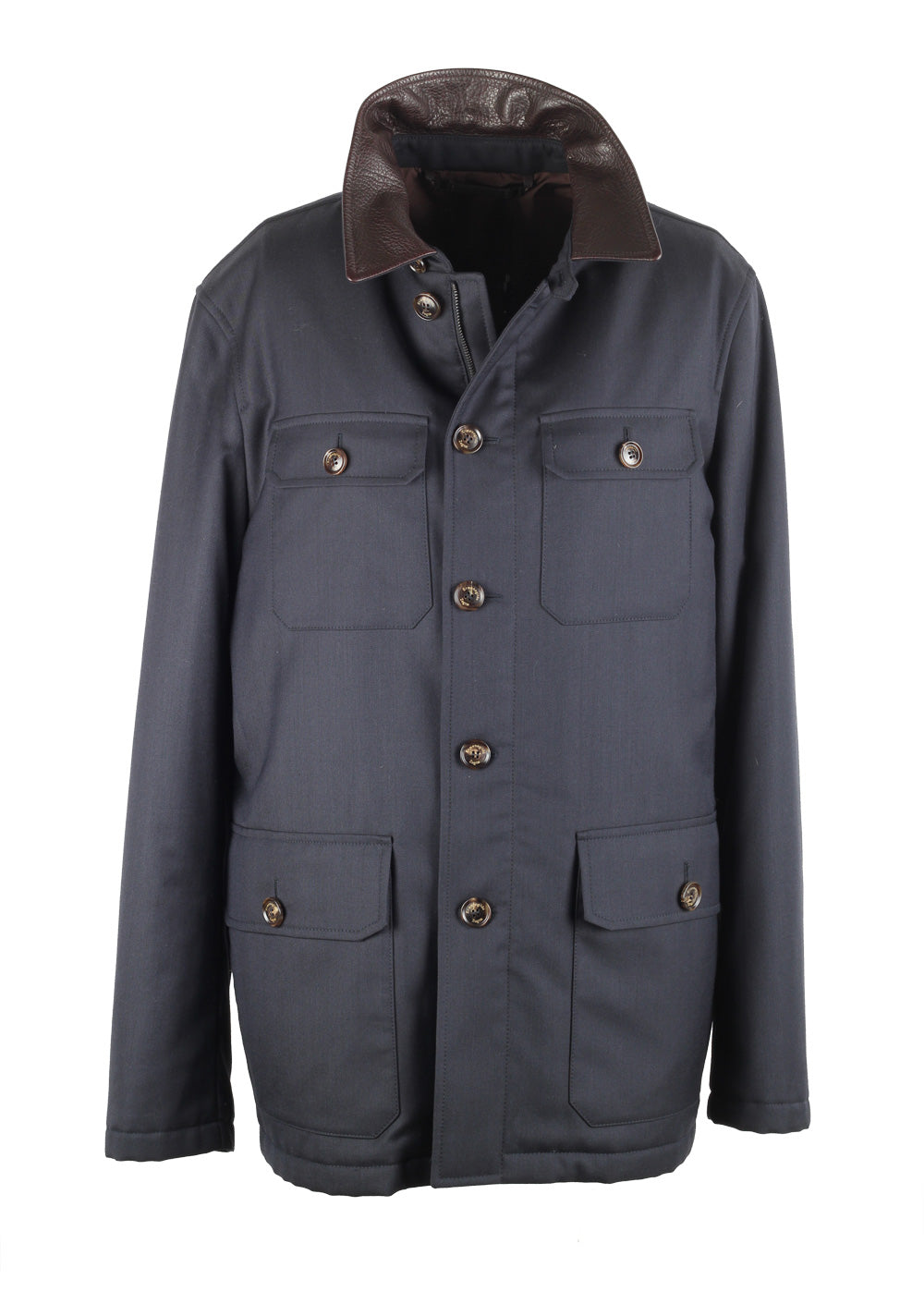 Ermenegildo Zegna Blue Field Coat Size 50 / 40R U.S.