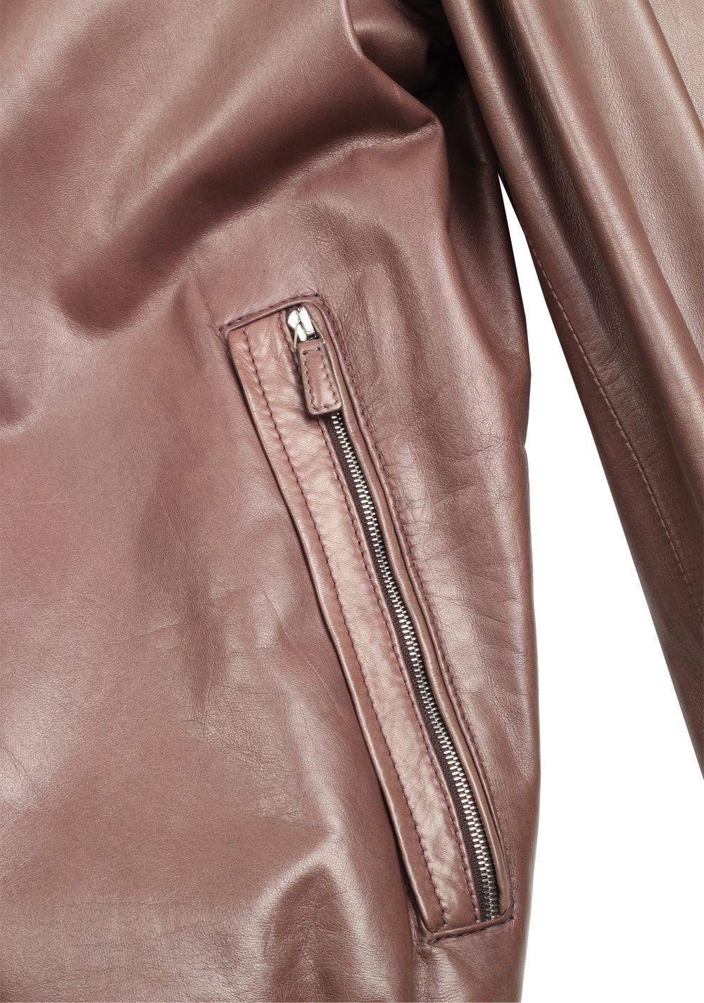 Ermenegildo Zegna Brown Reversible Bomber Leather Coat Size 50 / 40R U.S.