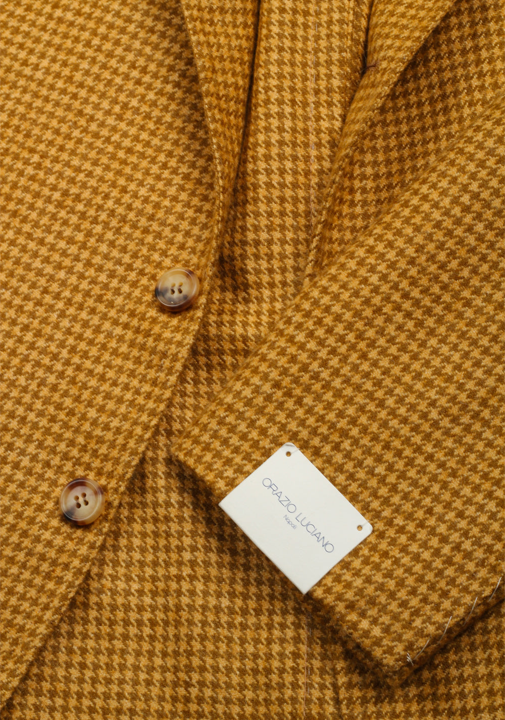 Orazio Luciano Mustard Houndstooth Sport Coat
