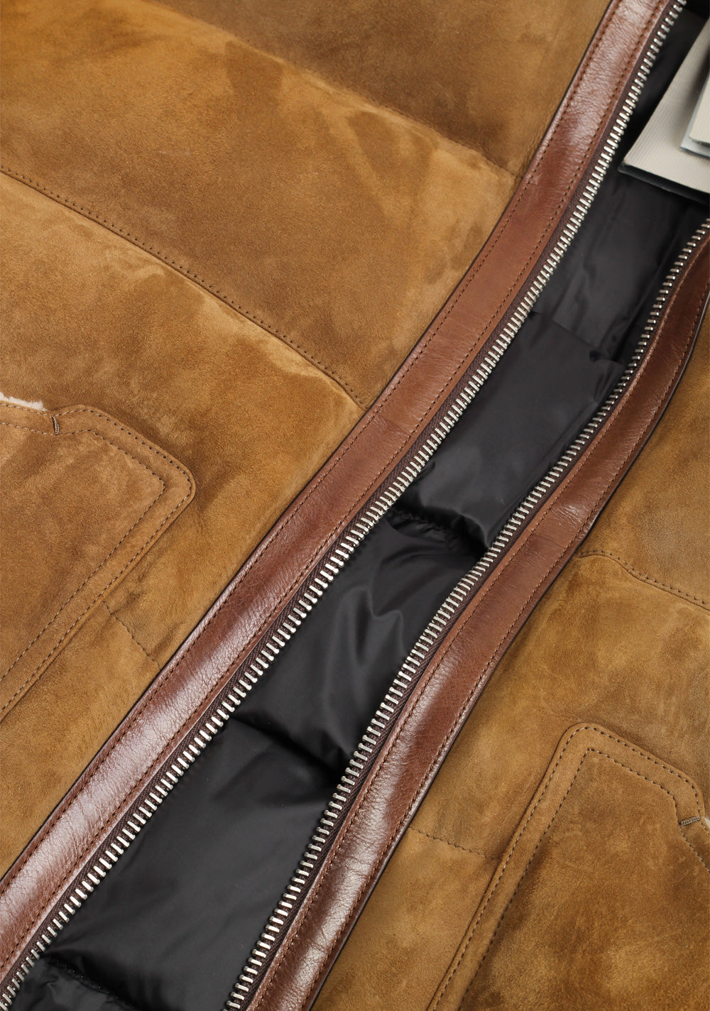 TOM FORD Brown Shearling Quilted Lamb Suede Gilet Size 50 / 40R U.S.