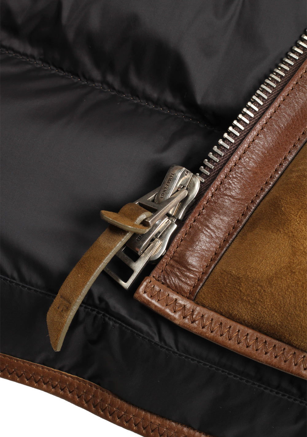 TOM FORD Brown Shearling Quilted Lamb Suede Gilet Size 50 / 40R U.S.