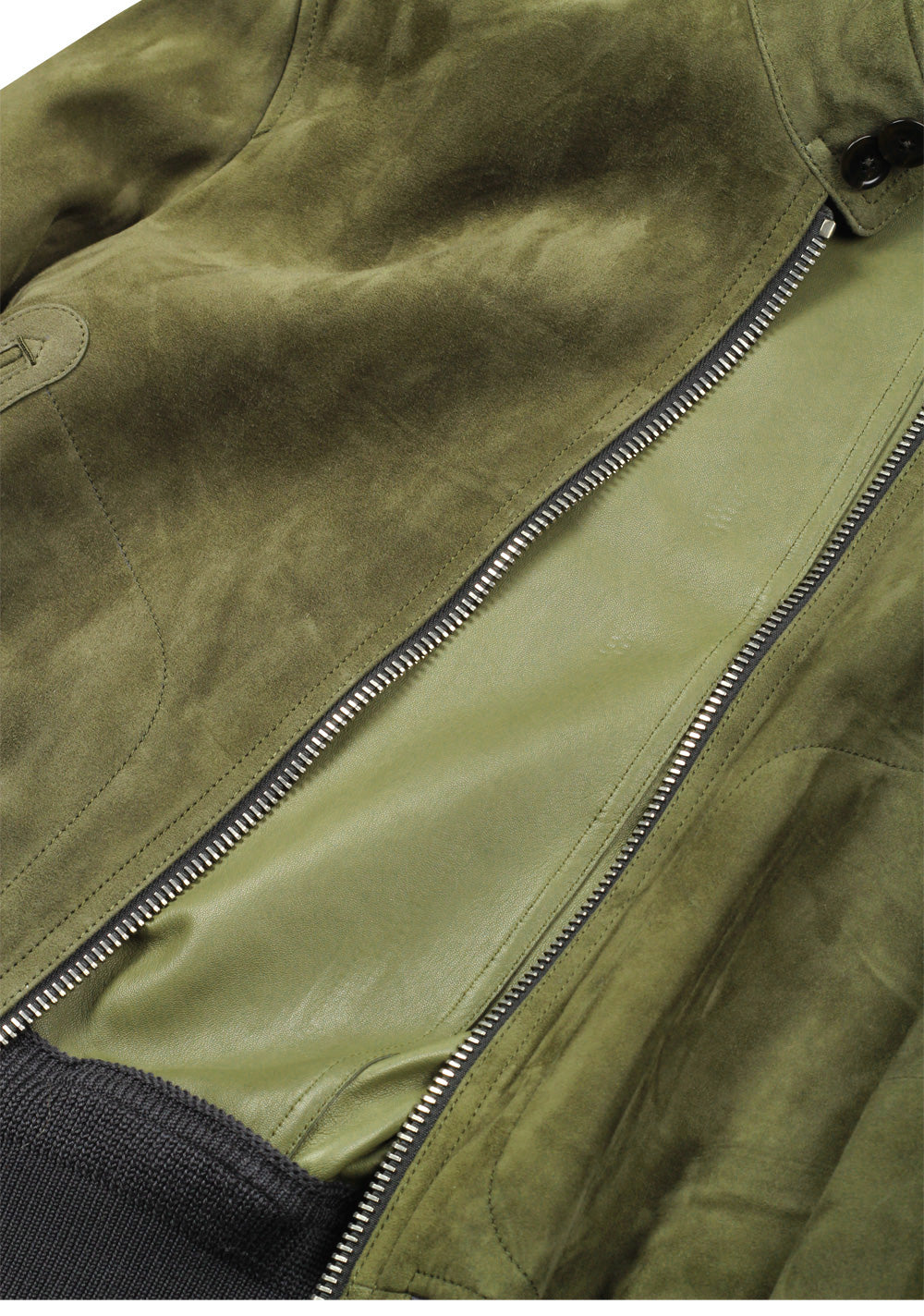 TOM FORD Green Lamb Leather Suede Jacket Coat Size 54 / 44R U.S. Outerwear