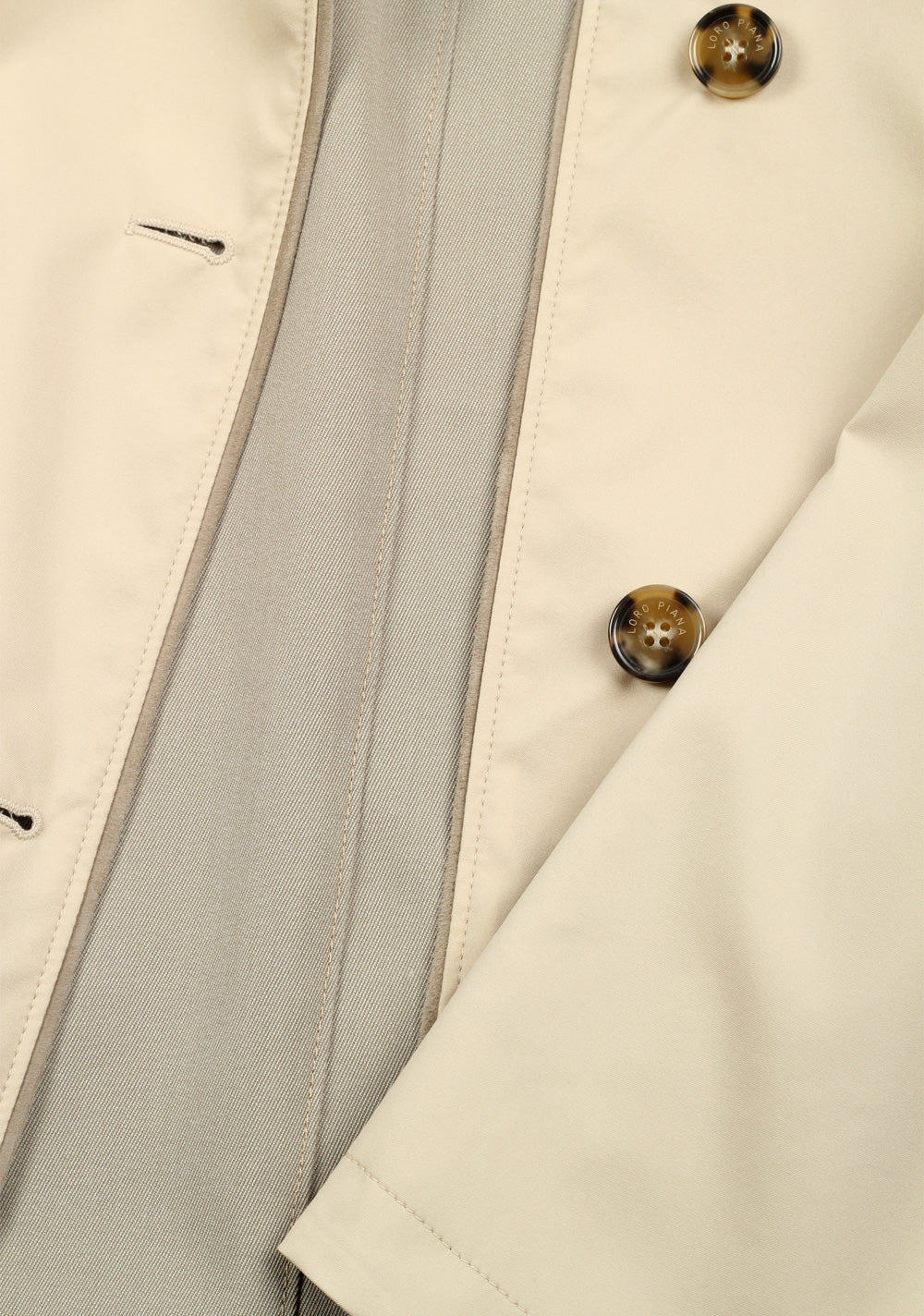 Loro Piana Beige Reversible City Waterfall Green System Rain Coat