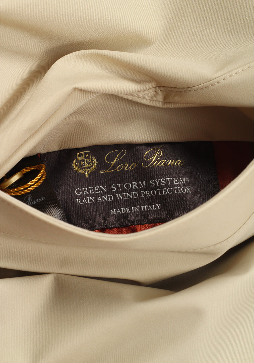 Loro Piana Beige Reversible City Waterfall Green System Rain Coat