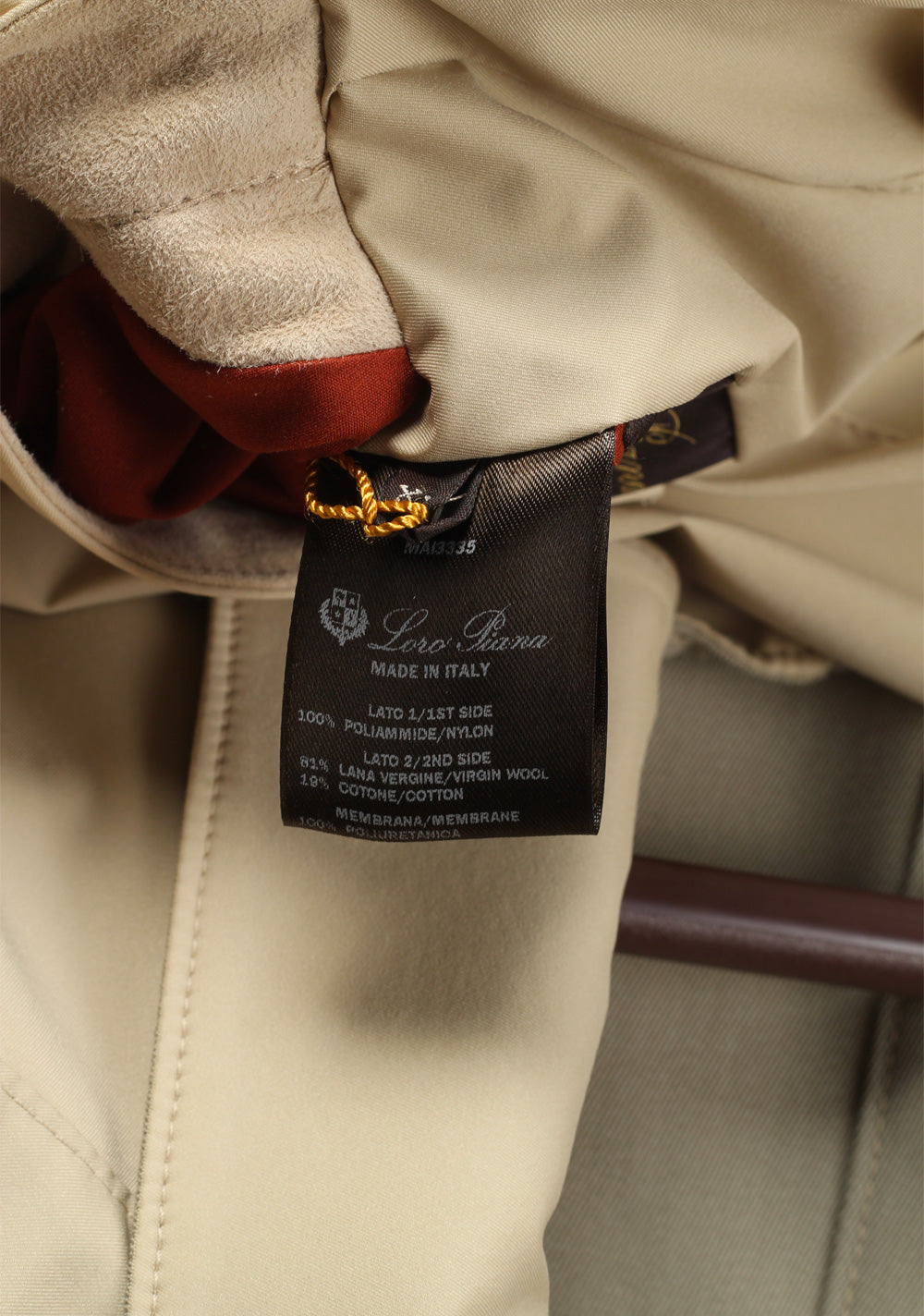 Loro Piana Beige Reversible City Waterfall Green System Rain Coat