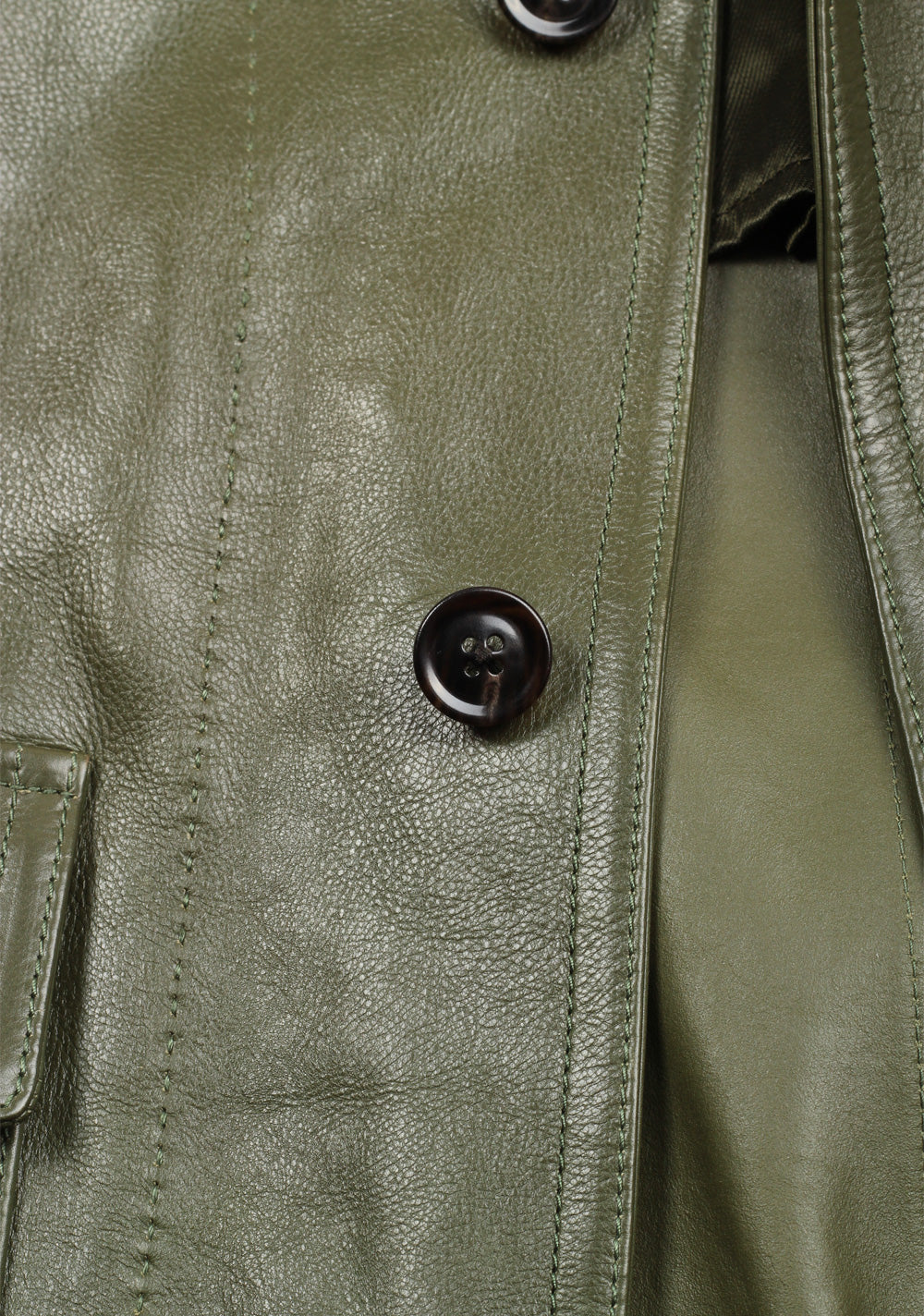 TOM FORD Green Leather Jacket Coat Size 48 / 38R U.S. Outerwear