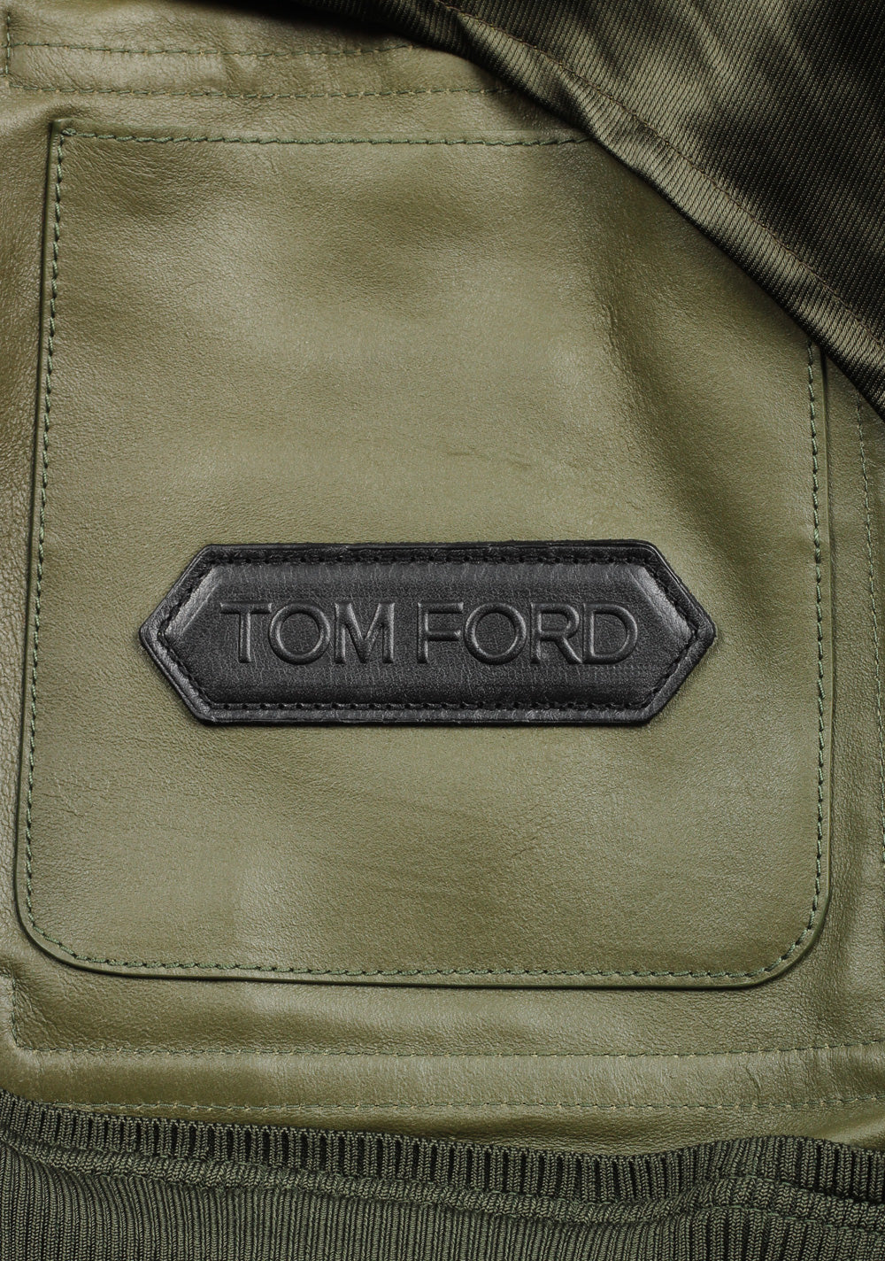 TOM FORD Green Leather Jacket Coat Size 48 / 38R U.S. Outerwear