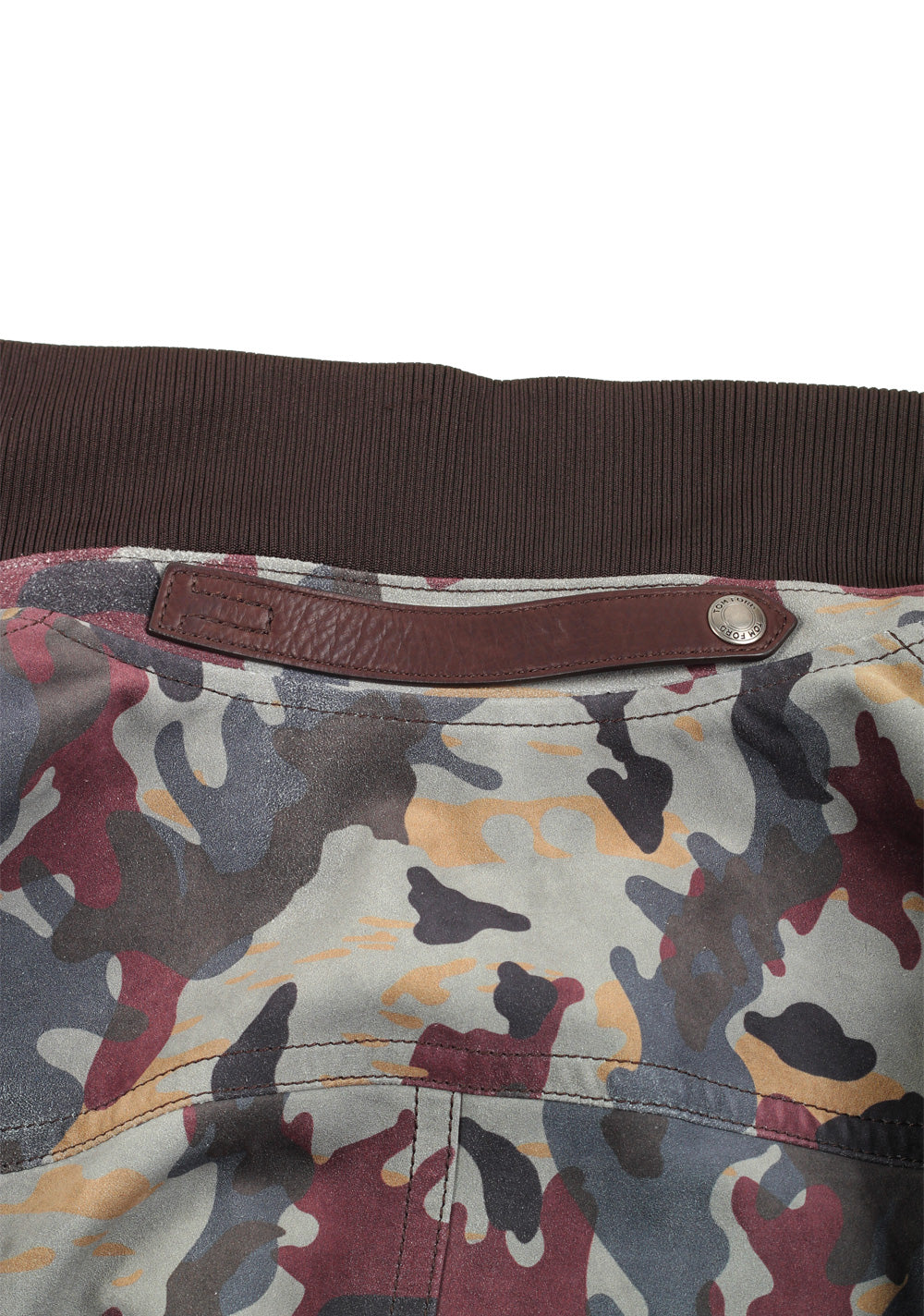 TOM FORD Camouflage Leather Suede Bomber Jacket Coat Size 48 / 38R U.S. Outerwear