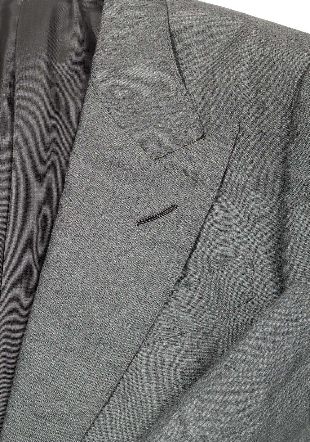 TOM FORD Shelton Gray Suit Size 46 / 36R U.S. In Linen Silk