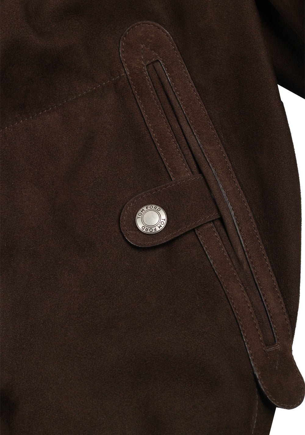 TOM FORD Brown Leather Suede Bomber Jacket Coat Size 48 / 38R U.S.