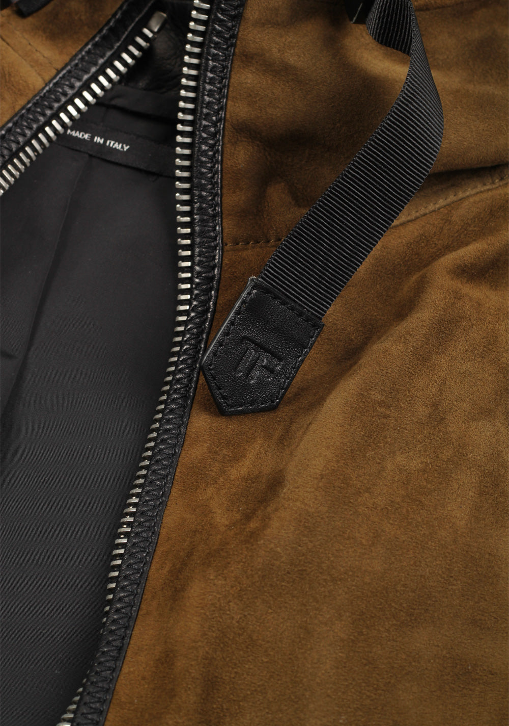TOM FORD Brown Leather Suede Hooded Jacket Coat Size 48 / 38R U.S.