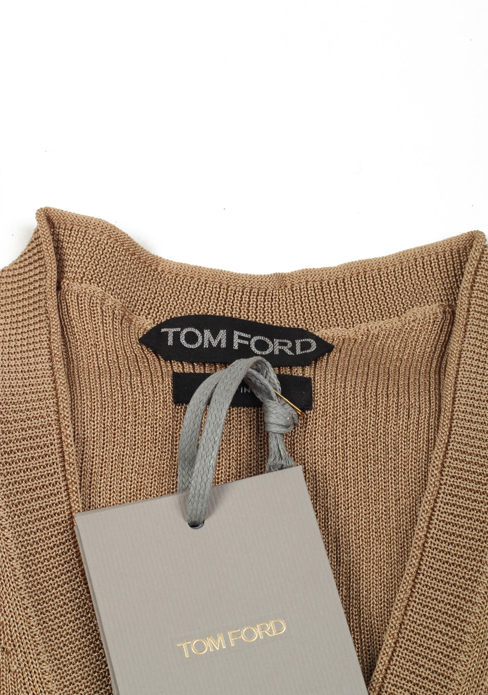 TOM FORD Beige V Neck Sweater Size 48 / 38R U.S. In Silk