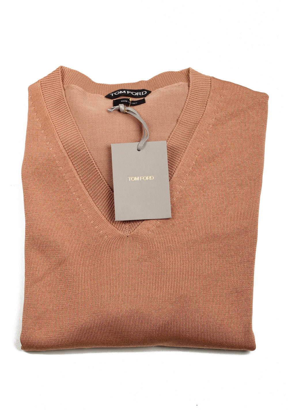 TOM FORD Salmon V Neck Sweater Size 48 / 38R U.S. In Silk Wool