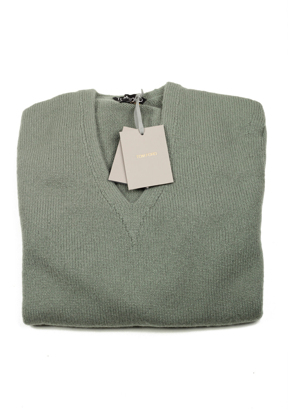 TOM FORD Green V Neck Sweater Size 48 / 38R U.S. In Cashmere Mohair