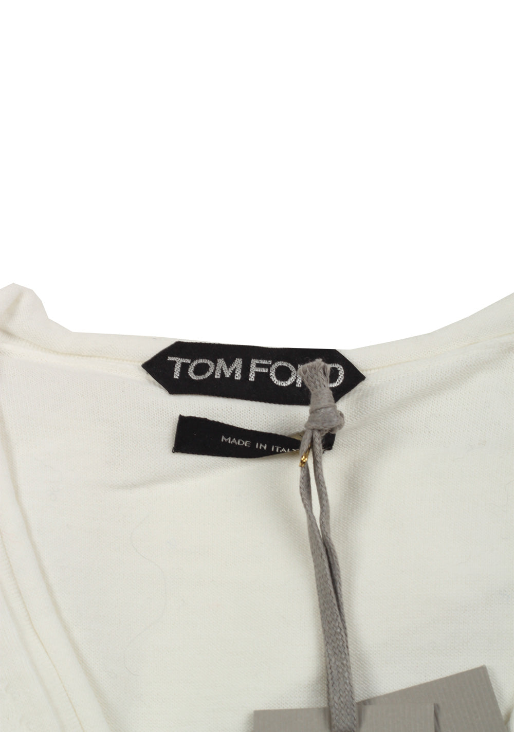 TOM FORD White Long Sleeve V Neck Shirt Size 48 / 38R U.S. In Cotton
