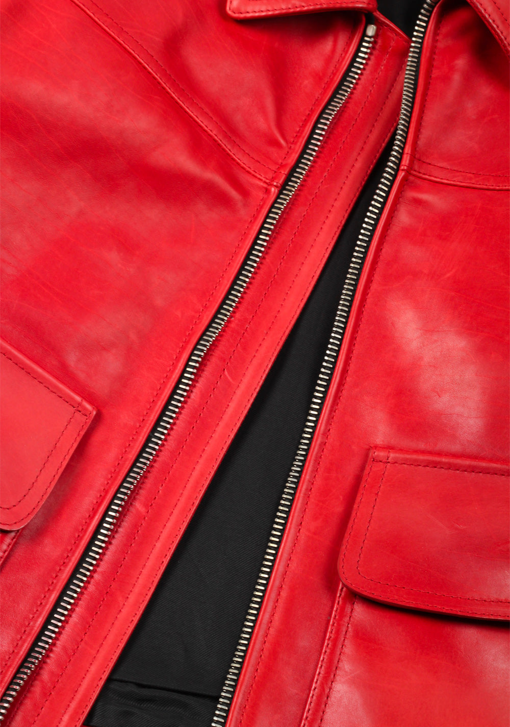 TOM FORD Red Leather Jacket Coat Size 48 / 38R U.S. Outerwear