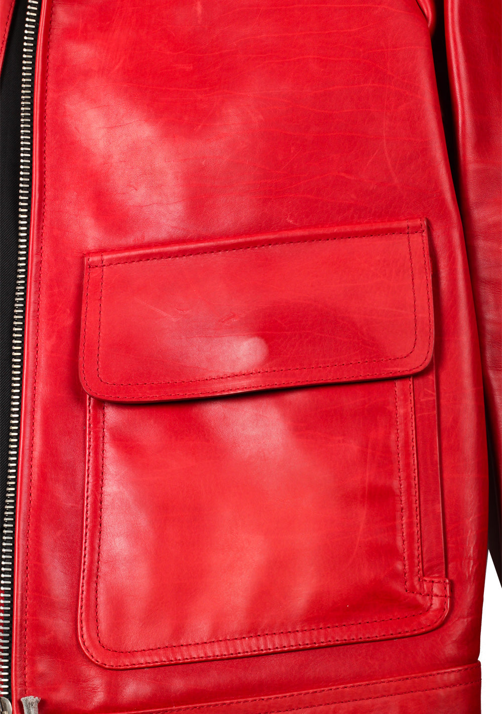 TOM FORD Red Leather Jacket Coat Size 48 / 38R U.S. Outerwear