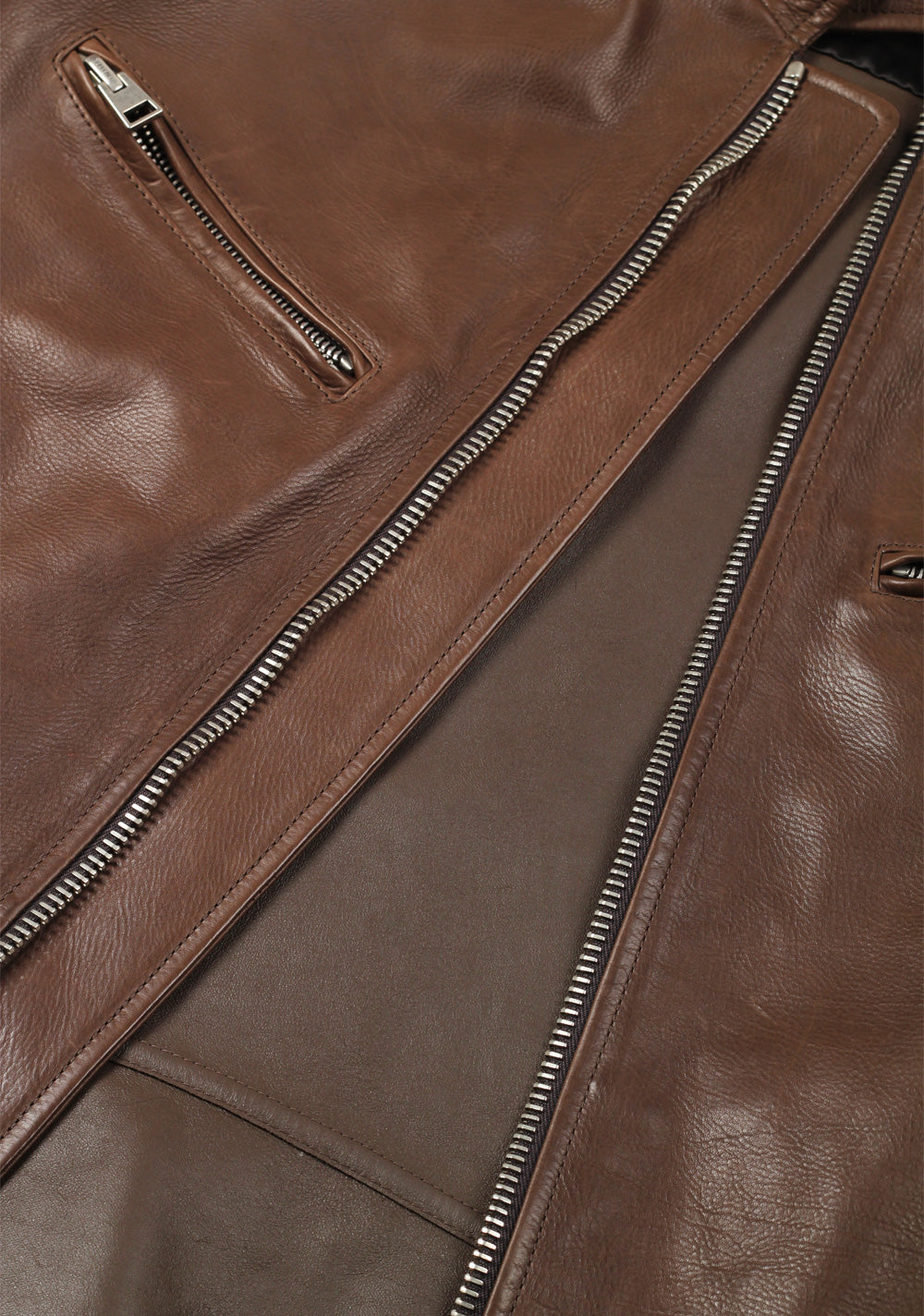 TOM FORD Brown Leather Jacket Coat Size 48 / 38R U.S.
