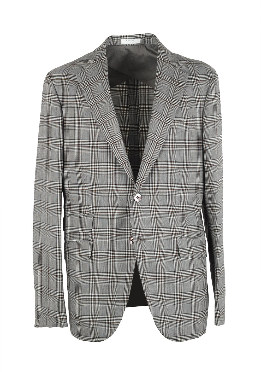 Boglioli 69 Gray Checked Suit Size 48 / 38R U.S.