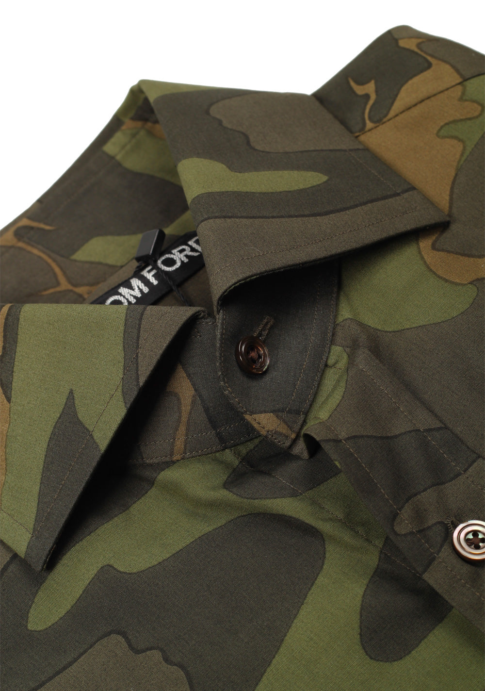 TOM FORD Signature Camouflage Green Dress Shirt