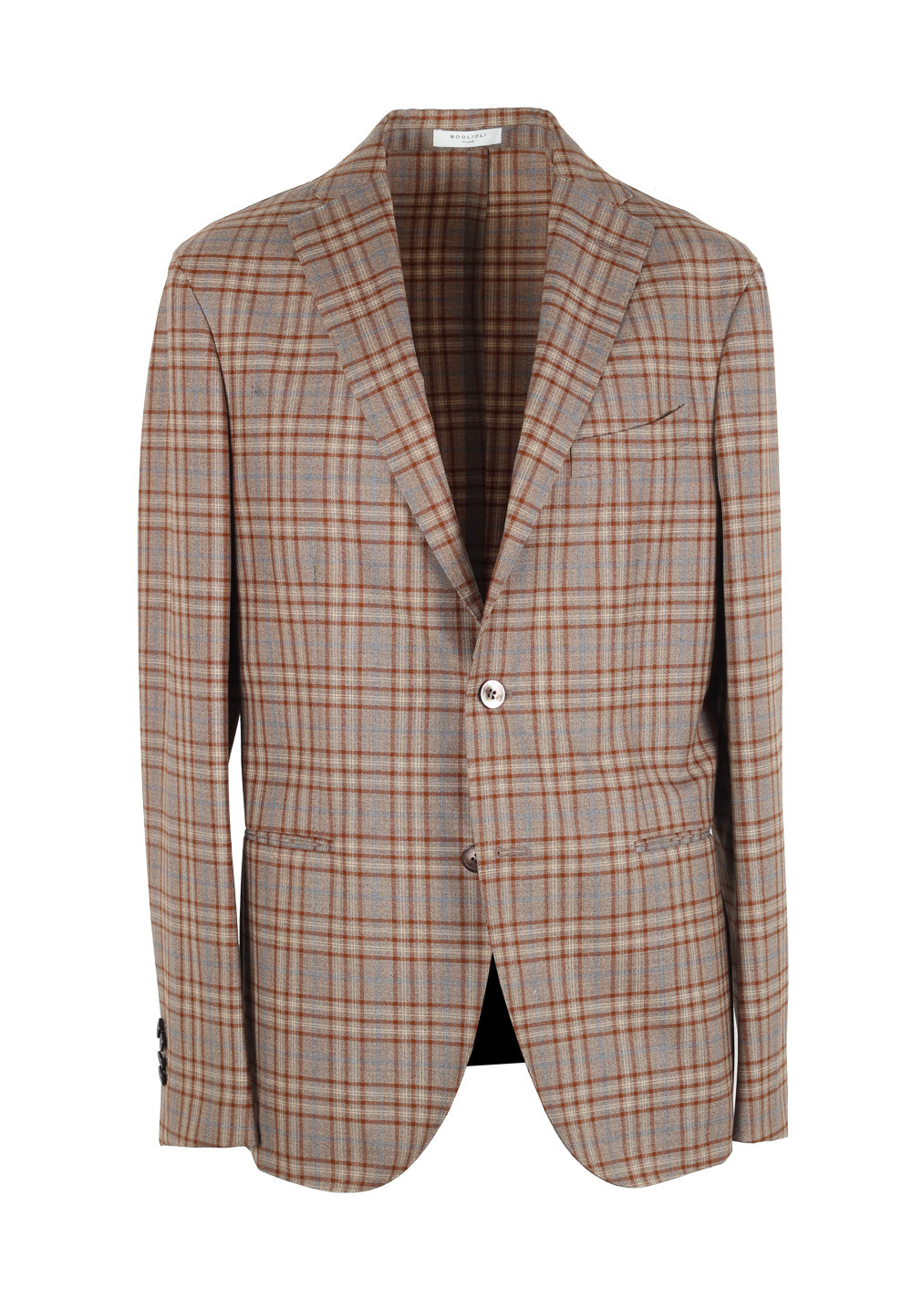 Boglioli K Jacket Brown Checked Suit Size 48 / 38R U.S.
