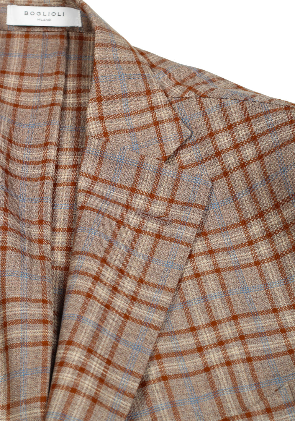 Boglioli K Jacket Brown Checked Suit Size 48 / 38R U.S.