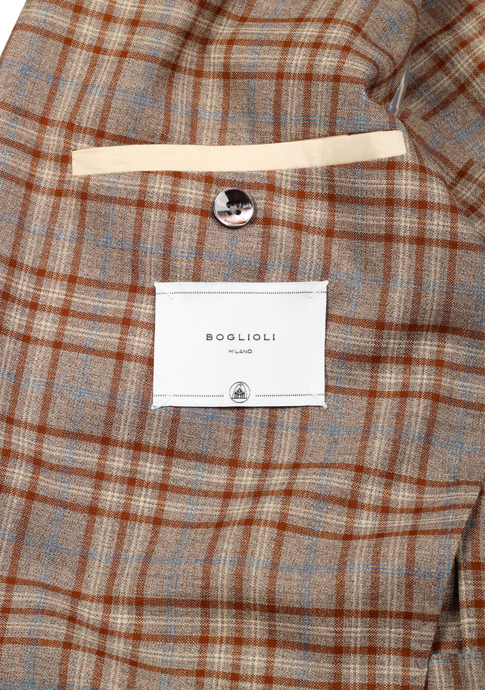 Boglioli K Jacket Brown Checked Suit Size 48 / 38R U.S.