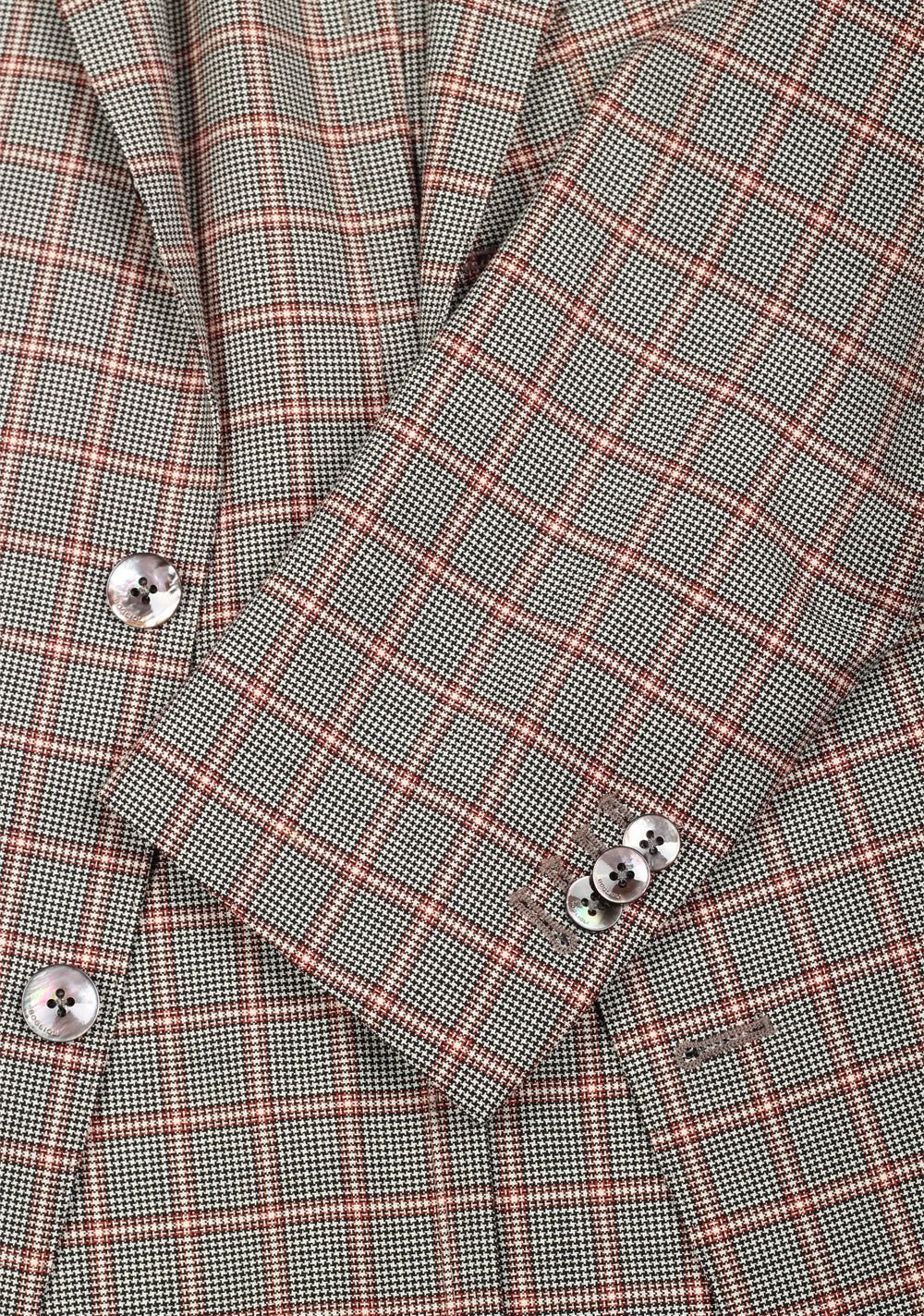 Boglioli K Jacket Brown Checked Suit Size 48 / 38R U.S.