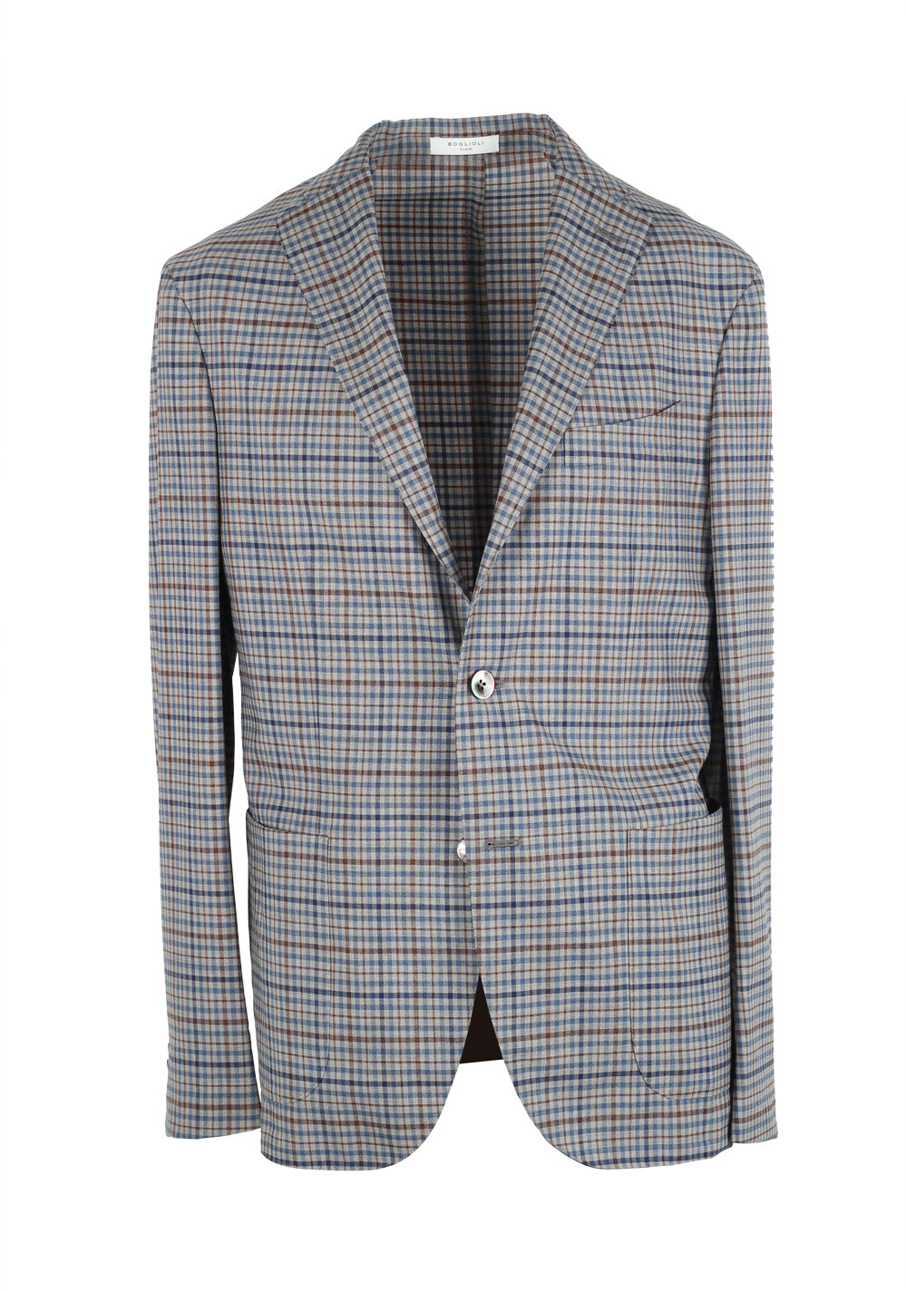 Boglioli K Jacket Blue Checked Suit Size 48 / 38R U.S.