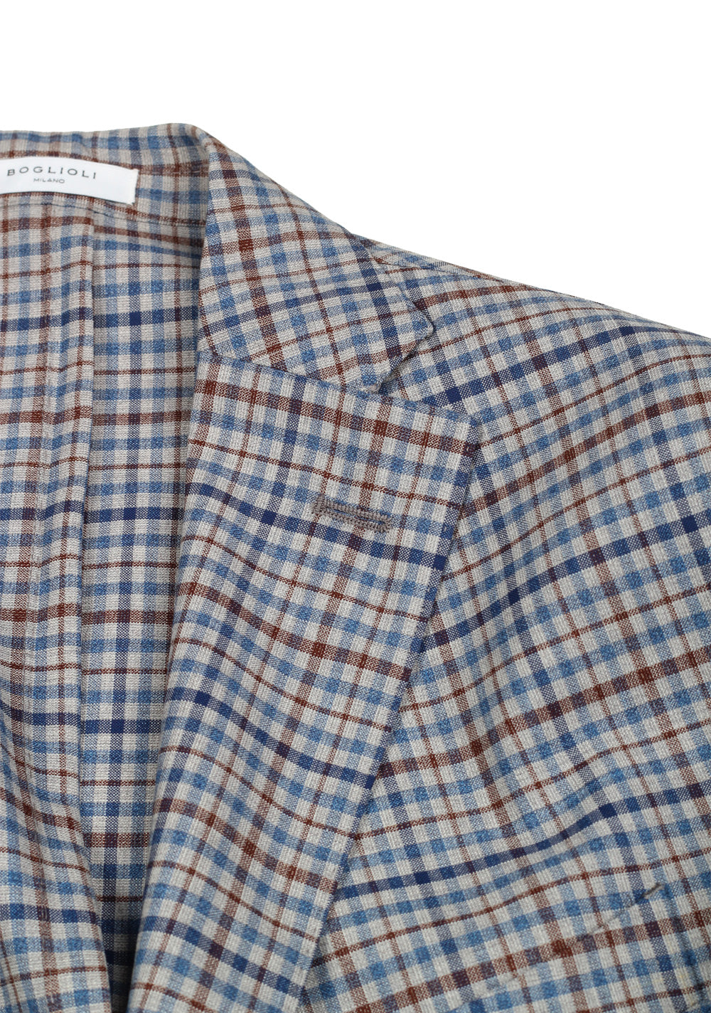 Boglioli K Jacket Blue Checked Suit Size 48 / 38R U.S.