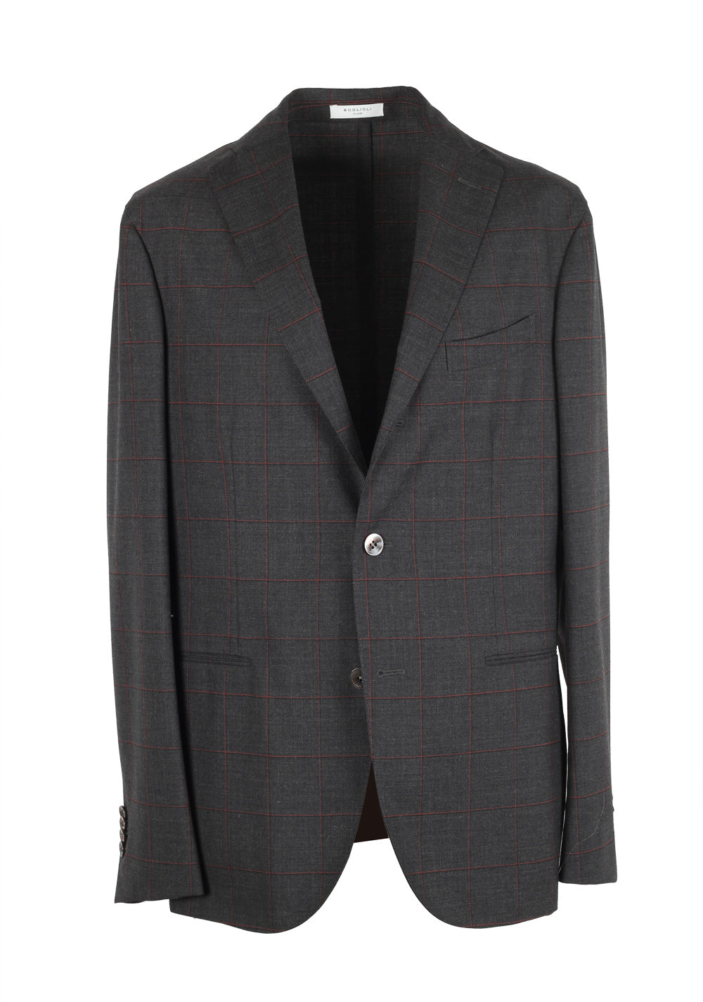 Boglioli K Jacket Gray Checked Suit Size 48 / 38R U.S.
