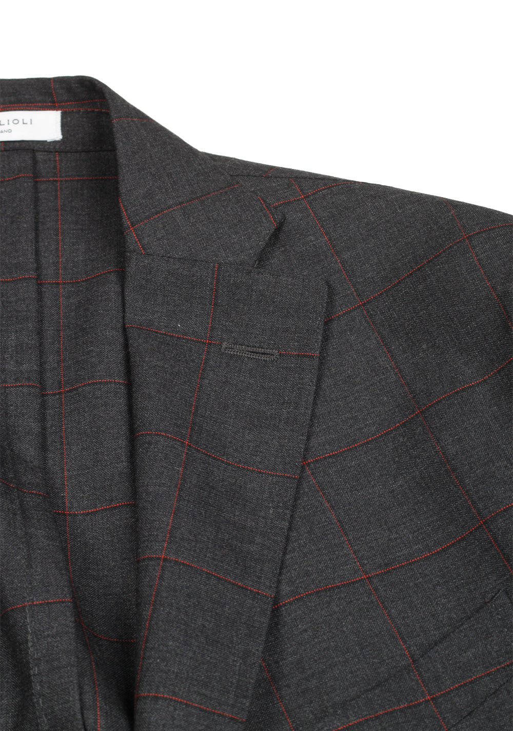Boglioli K Jacket Gray Checked Suit Size 48 / 38R U.S.